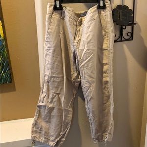 100% linen beige Old Navy pants capri